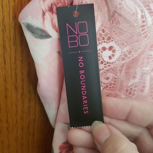 NWT No Boundaries Summer Pink Floral Dress Sz XL (15-17) Midi - Long In Back - Picture 5 of 9